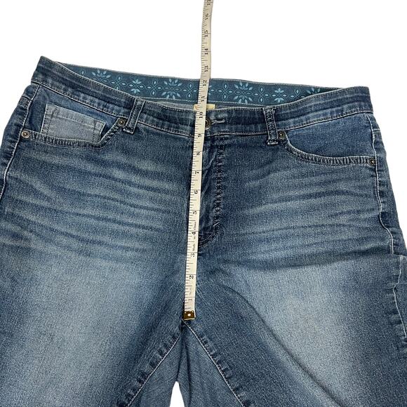 Faded Glory Denim Bermuda Shorts Stretch Waist Patchwork Pocket Plus Size 16W - Picture 5 of 9